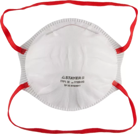 Полумаска фильтрующая STAYER &quot;PROFI&quot; коническая, многослойная, класс защиты FFP1, 5шт 11109-H5 купить в Уфе