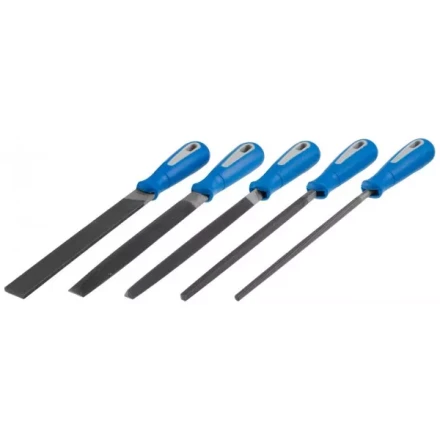 Набор ЗУБР: Напильники &quot;ПРОФЕССИОНАЛ&quot; с двухкомп ручкой, плоский, полукруглый, трехгранный, квадратный, круглый, №2, 200мм 16651-20-H5 купить в Уфе