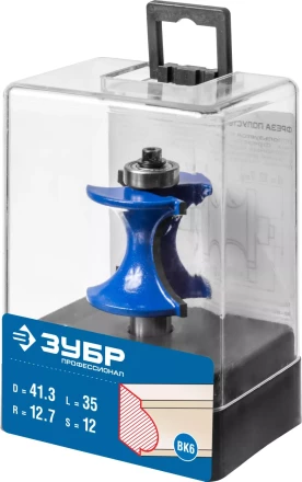 ЗУБР 41.3 x 35 мм, радиус 12.7 мм, фреза полустержневая с подшипником, Профессионал (28722-41.3) купить в Уфе