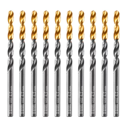 Сверло по металлу, 4,5 мм, HSS-Tin, Golden Tip, 10 шт. Denzel 717211 купить в Уфе