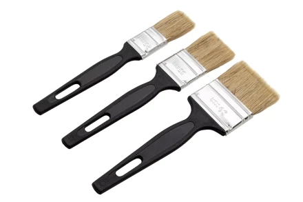 Набор кистей флейцевых 3 шт. (25 мм, 35 мм, 50 мм), натуральная щетина, пластиковая ручка Сибртех 82507 купить в Уфе