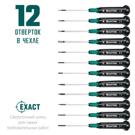 Набор Precision-12: отвертки для точных работ. 25689 купить в Уфе
