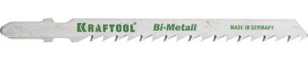 Полотна KRAFTOOL, T144DF, для эл/лобзика, Bi-Metall, по дереву, фанере, быстрый рез, EU-хвост., шаг 4мм, 75мм, 2шт 159520-4 купить в Уфе
