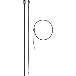 Кабельные стяжки черные КОБРА, с плоским замком, 3.6 х 370 мм, 50 шт, нейлоновые, ЗУБР 30935-36-370