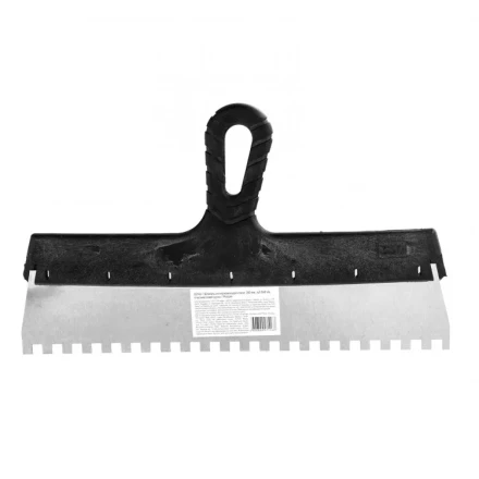 Шпатель из нержавеющей стали 350 мм зуб 8 х 8 мм пластмассовая ручка 85145 купить в Уфе