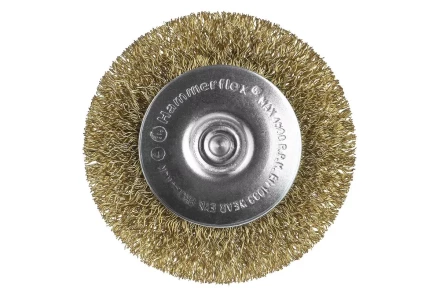 Кордщетка HAMMER плоская 75мм для дрели гофрированная латунированная сталь (207-207) купить в Уфе