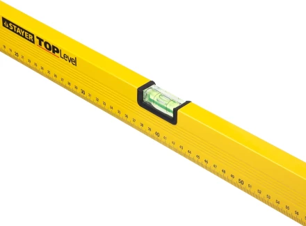 Уровень STAYER &quot;STANDARD&quot; &quot;TOPLevel&quot;, коробчатый, 2 противоударных ампулы, линейка, 150см 3460-150_z03 купить в Уфе