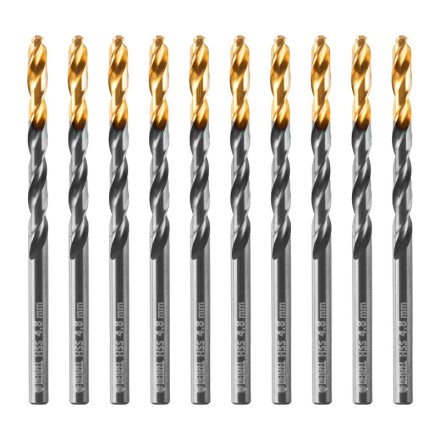 Сверло по металлу, 4,8 мм, HSS-Tin, Golden Tip, 10 шт. Denzel 717212 купить в Уфе