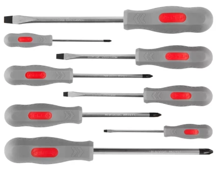 Набор ЗУБР &quot;МАСТЕР&quot;: Отвертки, Cr-v, эргономичная двухкомпонентная рукоятка, 8шт 25065-H8_z02 купить в Уфе