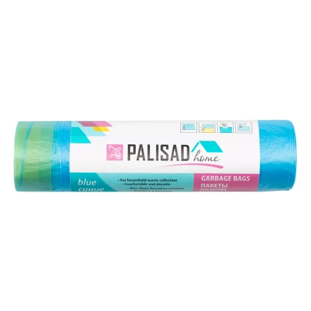 Пакеты для мусора с завязками 35 л x 15 шт. синие, Home Palisad 927155 купить в Уфе