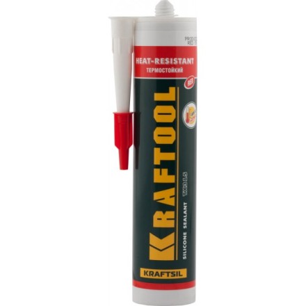 Герметик силиконовый KRAFTOOL красный, температуростойкий (от -62 С до 275 С), 300мл 41259-4 купить в Уфе