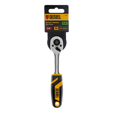 Ключ-трещотка 1/4&quot;  Denzel 14031, 90 зубьев, с быстрым сбросом, CrV купить в Уфе