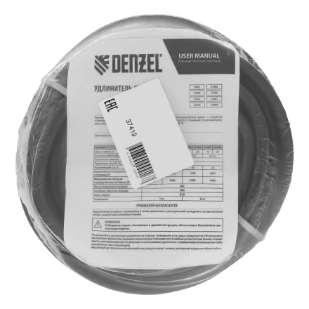 Удлинитель-шнур силовой Denzel Top Series, КГТТ, 10м, 1 розетка, 3 x 1,5 мм, 3 м 37419 купить в Уфе