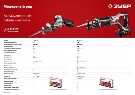 Пила сабельная аккумуляторная СПЛ-181 серия СТАНДАРТ купить в Уфе