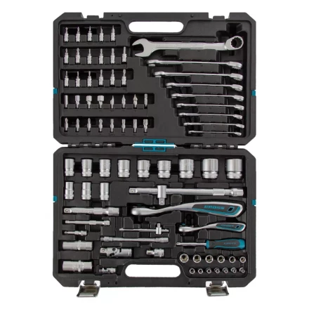 Набор инструментов 82 предметов , 120 зубьев, CrV, 1/4&quot;, 1/2&quot; Gross 14149 купить в Уфе