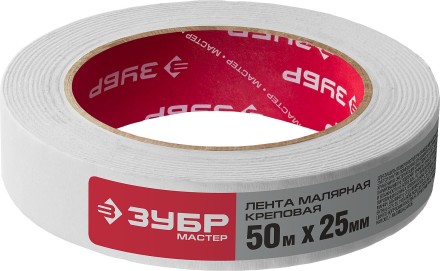 Малярная лента ЗУБР, креповая, 25мм х 50м 12115-25 купить в Уфе