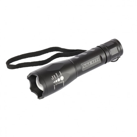 Фонарь 3 W CREE LED зум 3 режима 100% - 50% - стробоскоп ремешок 160 Лм 200 м 3хААА Stern 90581 купить в Уфе