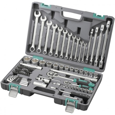 Набор инструментов, 1/2&quot;, 1/4&quot;,  CrV, пластиковый кейс  88 предм  STELS 14109 купить в Уфе