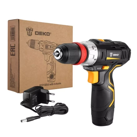Дрель аккумуляторная DEKO GCD12DU3, 063-4114, со съемным патроном купить в Уфе