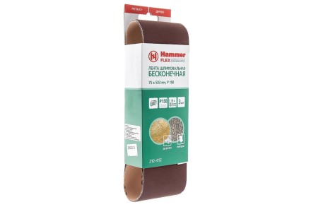 Лента шлиф. бесконечная HAMMER 75х533мм P150 купить в Уфе