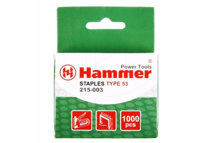 Скобы для степлера HAMMER 215-003 14мм, тип 53, 1000 шт. купить в Уфе