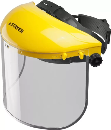 Щиток лицевой защитный STAYER &quot;MASTER&quot; пластиковое оголовье, разборная конструкция, визор из поликарбоната 400х200мм 11081 купить в Уфе