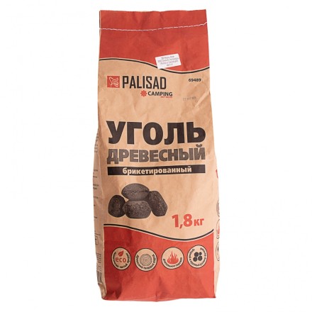 Древесный уголь, брикетированный, 1,8 кг, Camping Palisad 69489 купить в Уфе