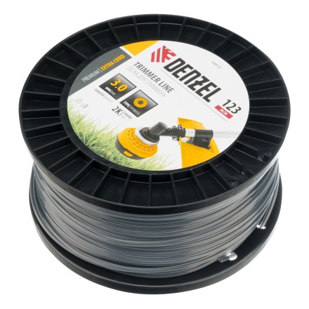 Леска для триммера двухкомпонентная круглая, 3,0мм х 123м, на DIN катушке EXTRA CORD// Denzel 96810 купить в Уфе