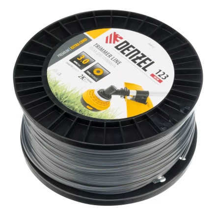 Леска для триммера двухкомпонентная круглая, 3,0мм х 123м, на DIN катушке EXTRA CORD// Denzel 96810 купить в Уфе