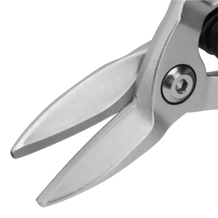 Ножницы по металлу Denzel 78370, 270 мм, прямой рез, сталь-CrMo, трехкомпонентные рукоятки купить в Уфе