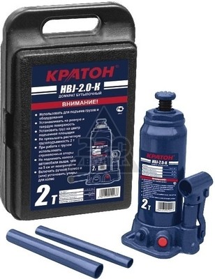 Домкрат бутылочный Кратон HBJ-2.0-K в кейсе 2 30 01 003 купить в Уфе