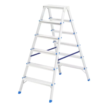 Стремянка двусторонняя 6 ступеней алюминиевая Сибртех 97926 купить в Уфе