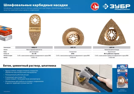 ЗУБР ШВД-35 UniLock, 35 мм, OIS-хвост., двусторонняя, насадка дельтовидная шлифовальная, Профессионал (15563-35) купить в Уфе