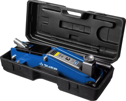 Домкрат гидравлический подкатной T77, 3т, 192-533мм, в кейсе, ЗУБР Профессионал 43055-3-K 43055-3-K купить в Уфе