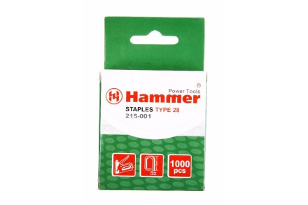 Скобы для степлера HAMMER 215-001 12мм, тип 28, 1000 шт. купить в Уфе