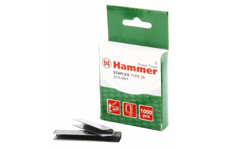 Скобы для степлера HAMMER 215-001 12мм, тип 28, 1000 шт. купить в Уфе