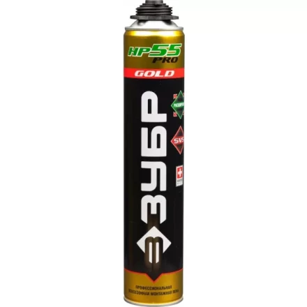 Пена ЗУБР &quot;GOLD PRO НР55&quot; профессиональная, монтажная, пистолетная, всесезонная, 800мл 41158 купить в Уфе