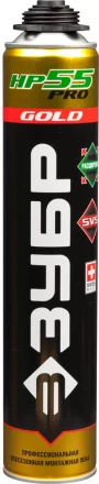Пена ЗУБР &quot;GOLD PRO НР55&quot; профессиональная, монтажная, пистолетная, всесезонная, 800мл 41158 купить в Уфе