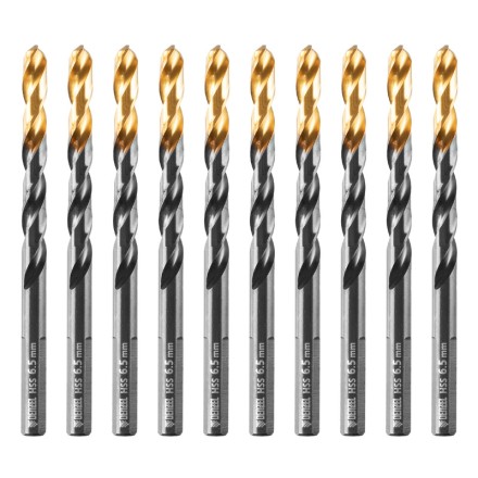 Сверло по металлу, 6,5 мм, HSS-Tin, Golden Tip, 10 шт. Denzel 717216 купить в Уфе