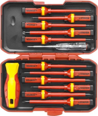 Набор STAYER &quot;PROFI&quot;: Отвертки диэлектрические до 1000В, 13 предметов 25146-H13 купить в Уфе