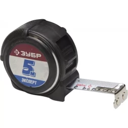 Рулетка ЗУБР "ЭКСПЕРТ" "АНТЕЙ", металлический обрезиненный корпус, полотно с нейлоновым напылением, 5мх25мм 34053-05-25
