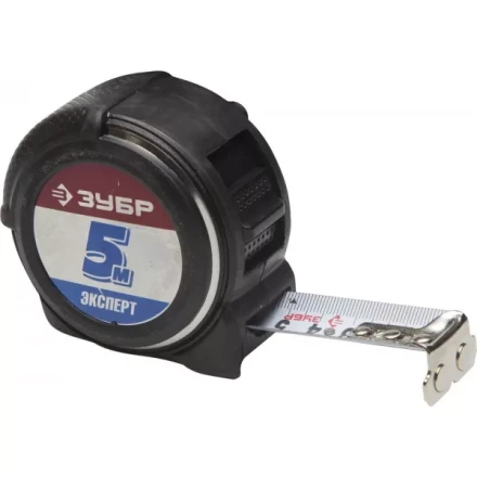 Рулетка ЗУБР &quot;ЭКСПЕРТ&quot; &quot;АНТЕЙ&quot;, металлический обрезиненный корпус, полотно с нейлоновым напылением, 5мх25мм 34053-05-25 купить в Уфе