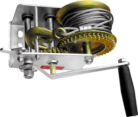 Лебедка шестеренчатая тяга - 0.8 т тросовая  MATRIX 522735 купить в Уфе