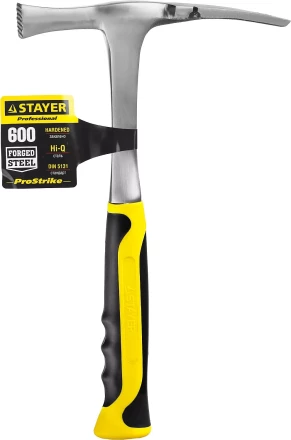 Молоток-кирочка КАМЕНЩИКА STRIKE 600г цельнометаллический, STAYER Professional 20165 20165 купить в Уфе