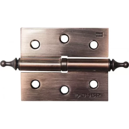 Петля дверная разъемная ЗУБР &quot;ЭКСПЕРТ&quot;, 1 подшипник, цвет ст. медь (AC), правая, с крепежом, 75х63х2,5мм, 2 шт 37605-075-6R купить в Уфе