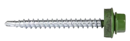 Саморезы ЗУБР "ПРОФЕССИОНАЛ" окраш., RAL 6002 зелен. лист, для крепл. кров. матер. к дерев. обреш., 4.8x50мм, 250шт 4-300315-48-050-6002 купить в Уфе