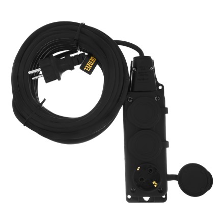 Удлинитель-шнур силовой Denzel Top Series 37421, КГТТ, 10м, 3 розетки, 3 x 1,5 мм, 3 м купить в Уфе