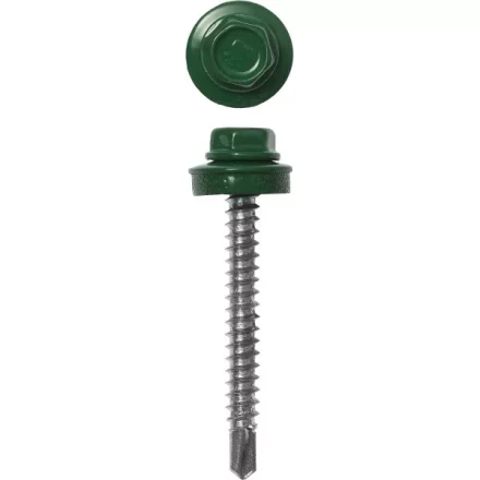 Саморезы ЗУБР окраш., RAL 6002 зелен. лист, для крепл. кров. матер. к дерев. обреш., 4.8x80мм, 140шт 4-300315-48-080-6002 купить в Уфе