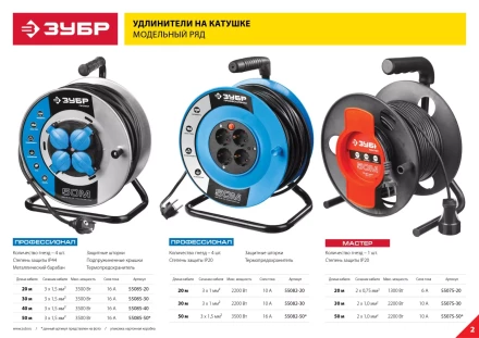 Удлинители на катушке силовые провод ПВС 3х1(15) кв мм серия ПРОФЕССИОНАЛ купить в Уфе