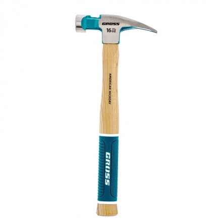 Молоток-гвоздодер с магнитом GROSS AMERICAN HICKORY 450 г угол 75 обрезиненная рукоятка 10418 купить в Уфе